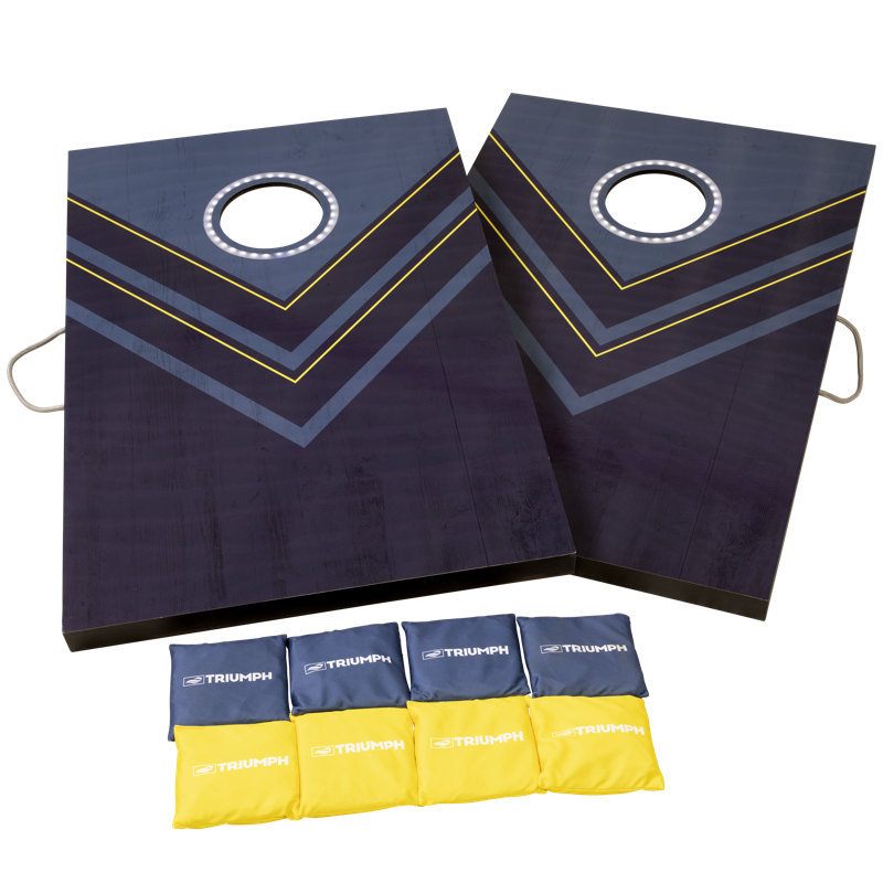 Triumph Sports Triumph Led Blue And Yellow 2X3 Cornhole Set Triumph Sports Triumph Led Blue And Yellow 2X3 Cornhole Set